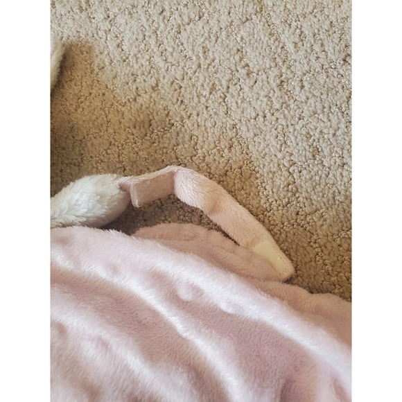 Blankets and Beyond Pink Bunny Lovey Lovie Snuggle Cuddle Blanket - Picture 2 of 4